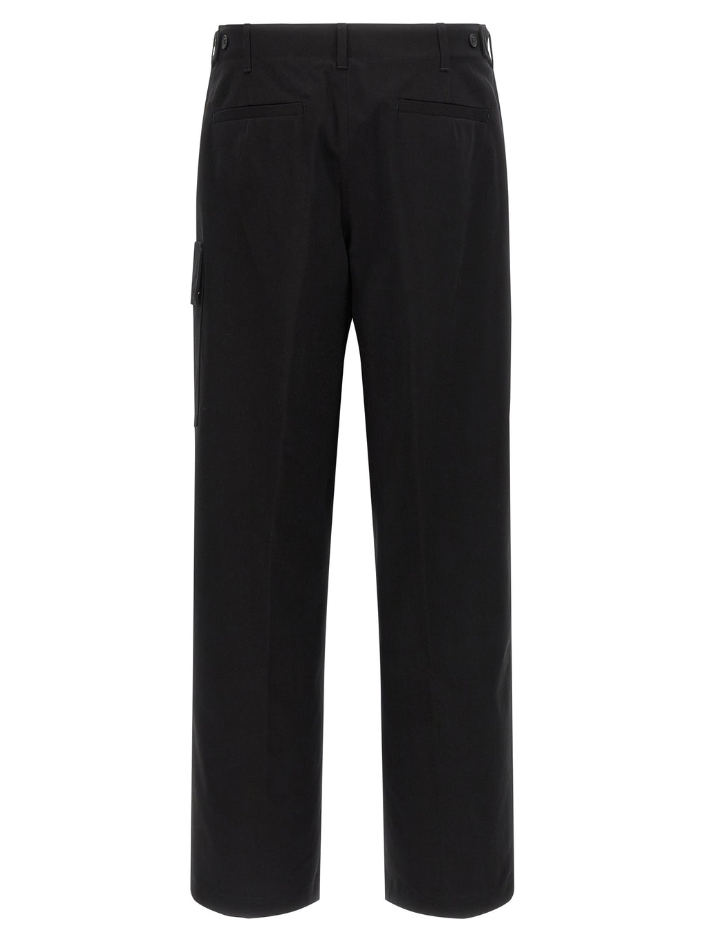 Pantalons cargo noirs en coton de la marque Fendi, avec poches latérales et coupe décontractée.