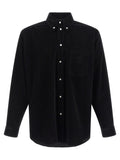 Chemise en coton noir Fendi, vue de face, avec détails de couture élégants et logo discret visible.