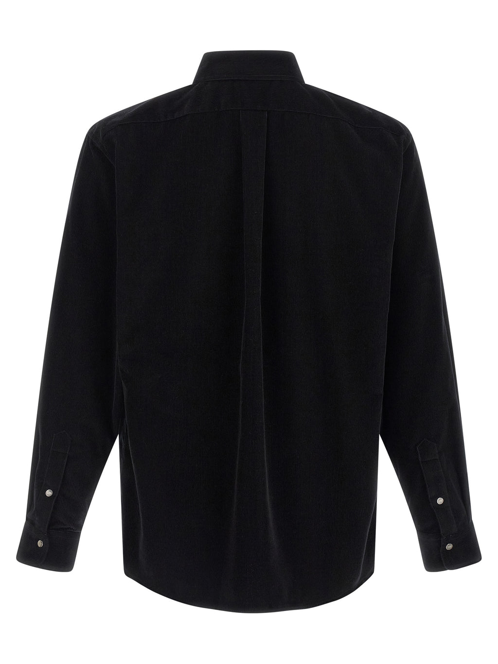 Chemise noire en coton de la marque Fendi, vue détaillée du tissu et du design élégant.