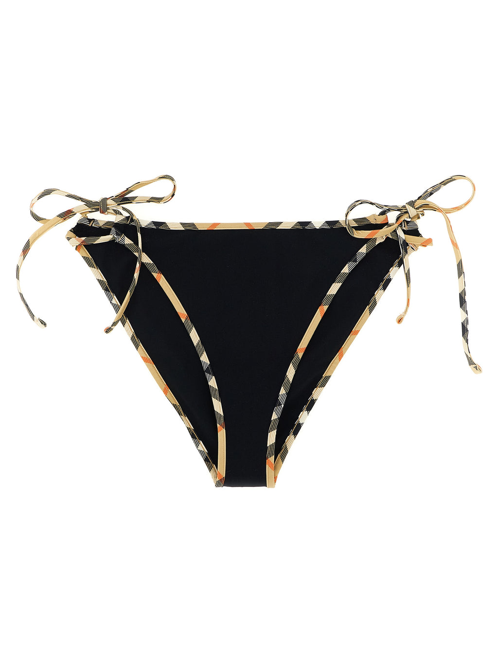 Maillot de bain noir en polyamide de Burberry, coupe classique pour homme, visible avec détails et texture du tissu.