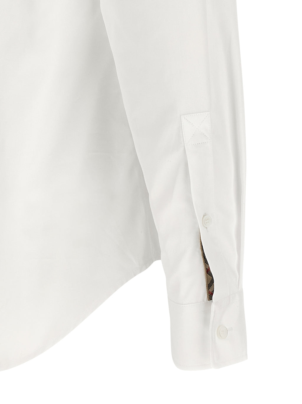 Chemise blanche en coton Burberry, élégante et classique, avec col et manches longues, parfaite pour un style sophistiqué.