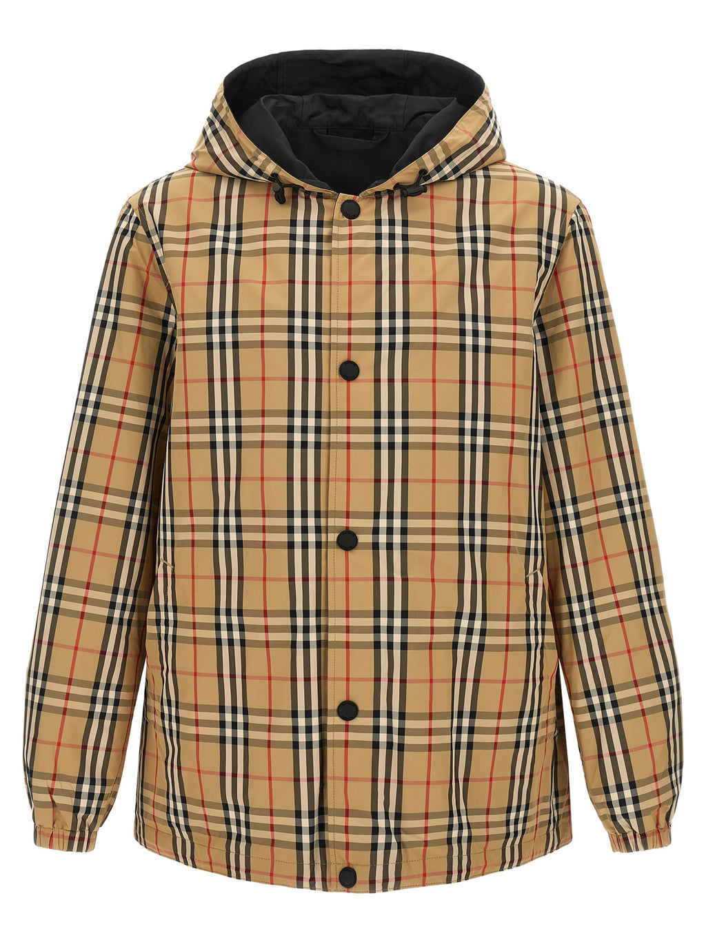 Veste en polyamide multicolore Burberry, coupe-vent et légère, avec logo emblématique sur la poitrine.