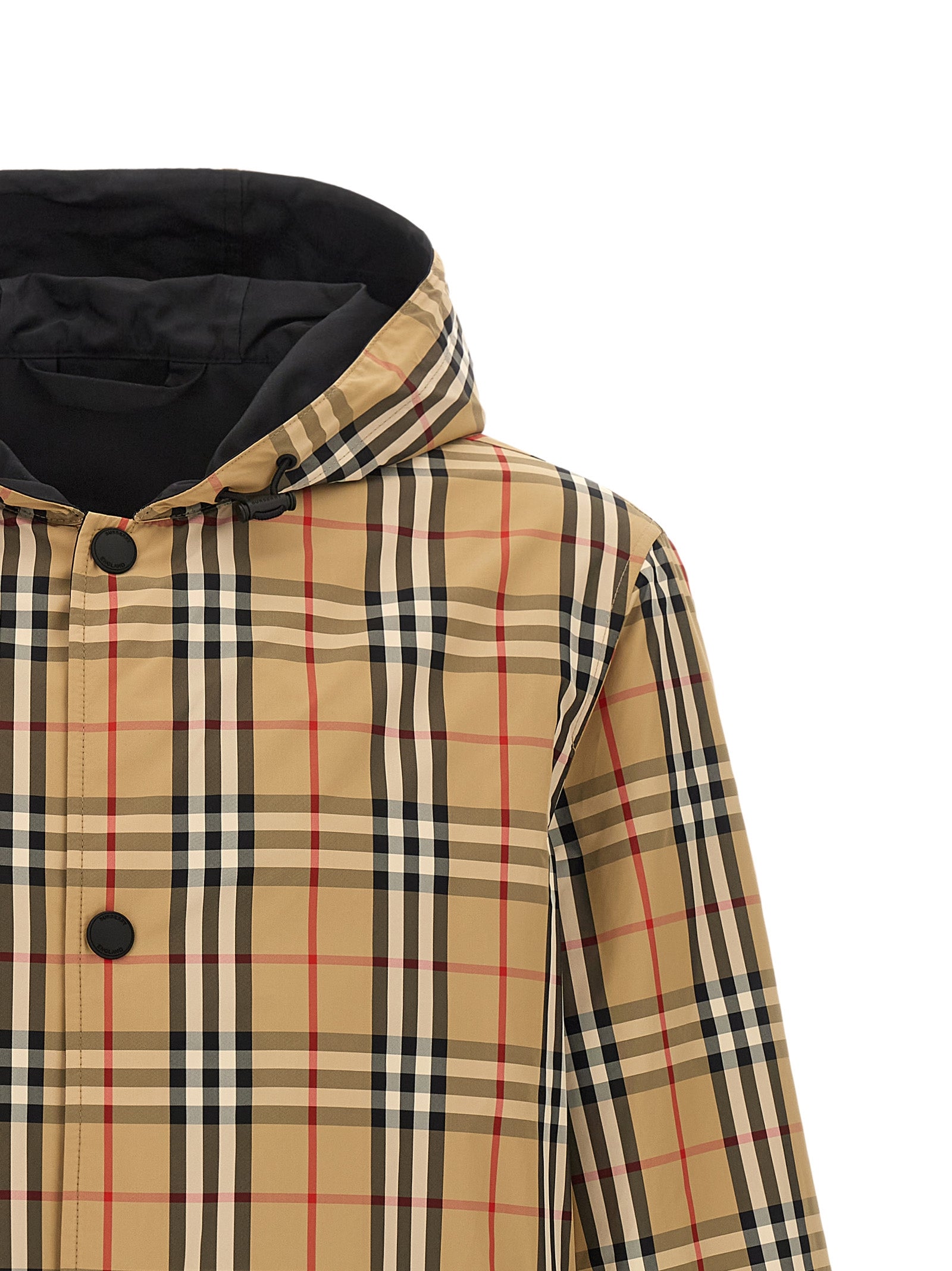 Veste en polyamide multicolore de Burberry, coupe-vent, avec capuche et fermeture éclair, pour un style élégant et pratique.