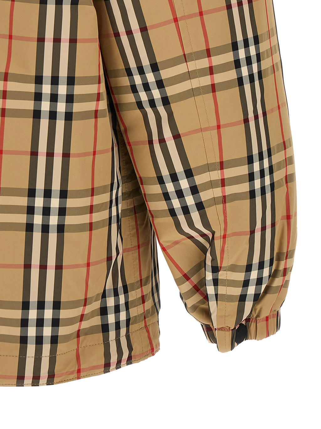 Veste en polyamide multicolore Burberry, coupe-vent légère avec capuche et fermeture éclair, style moderne et coloré.