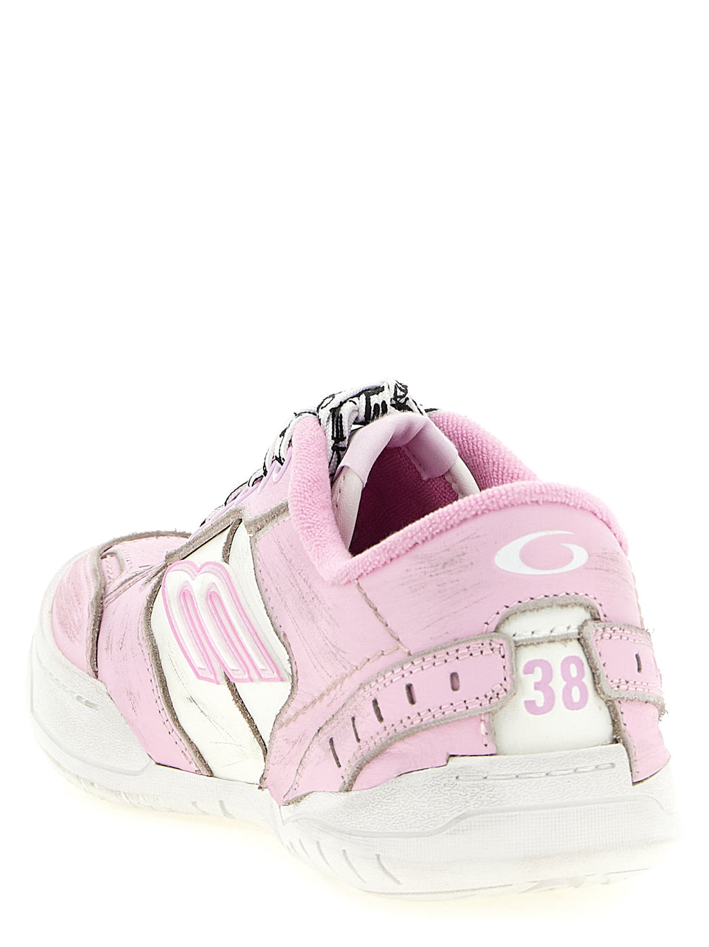 Sneakers Balenciaga multicolores en cuir de veau, style athlétique avec design moderne et détails colorés.
