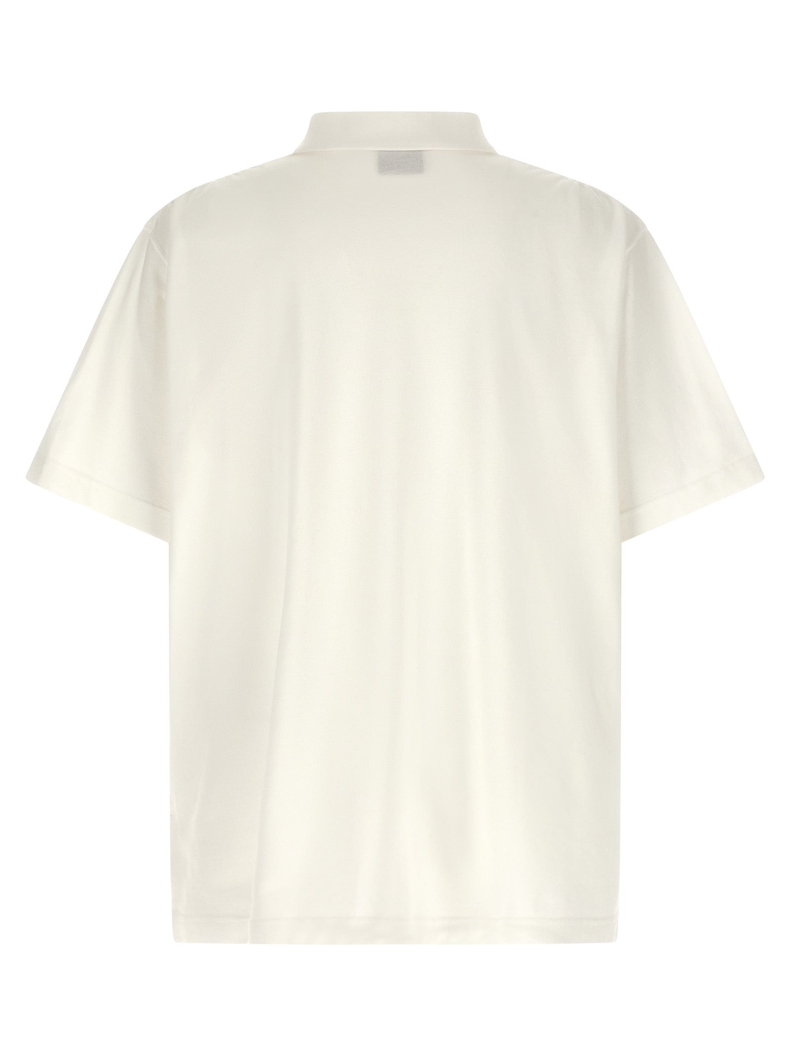 Chemise polo blanche en coton de Balenciaga, vue de face avec col classique et logo discret.