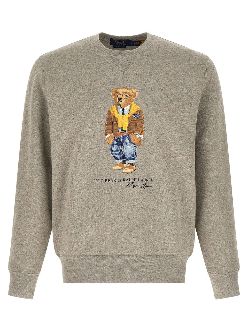 Sweat-shirt gris en coton de Polo Ralph Lauren, style décontracté avec col rond et logo discret sur la poitrine.