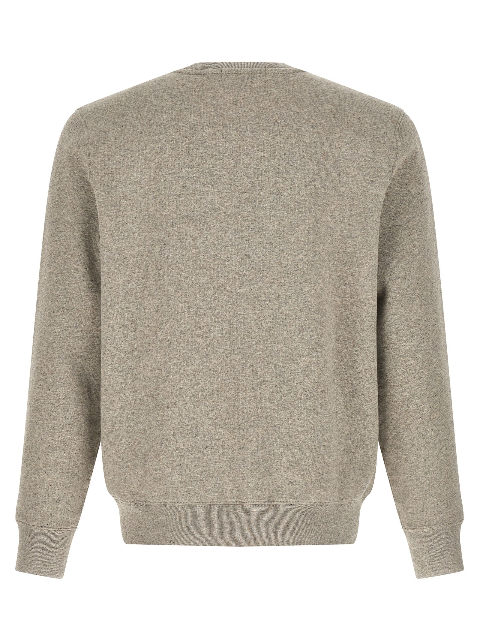 Sweatshirt en coton gris de Polo Ralph Lauren, pull décontracté avec logo en relief sur la poitrine, confortable et stylé.