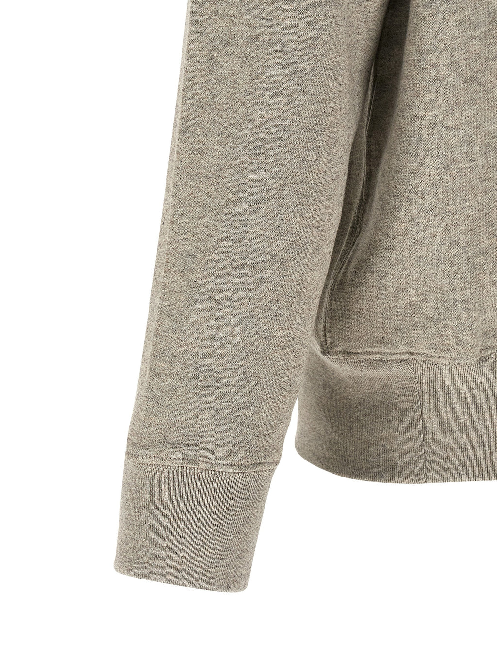 Sweatshirt gris en coton de Polo Ralph Lauren, veste décontractée avec col rond et logo brodé sur la poitrine.