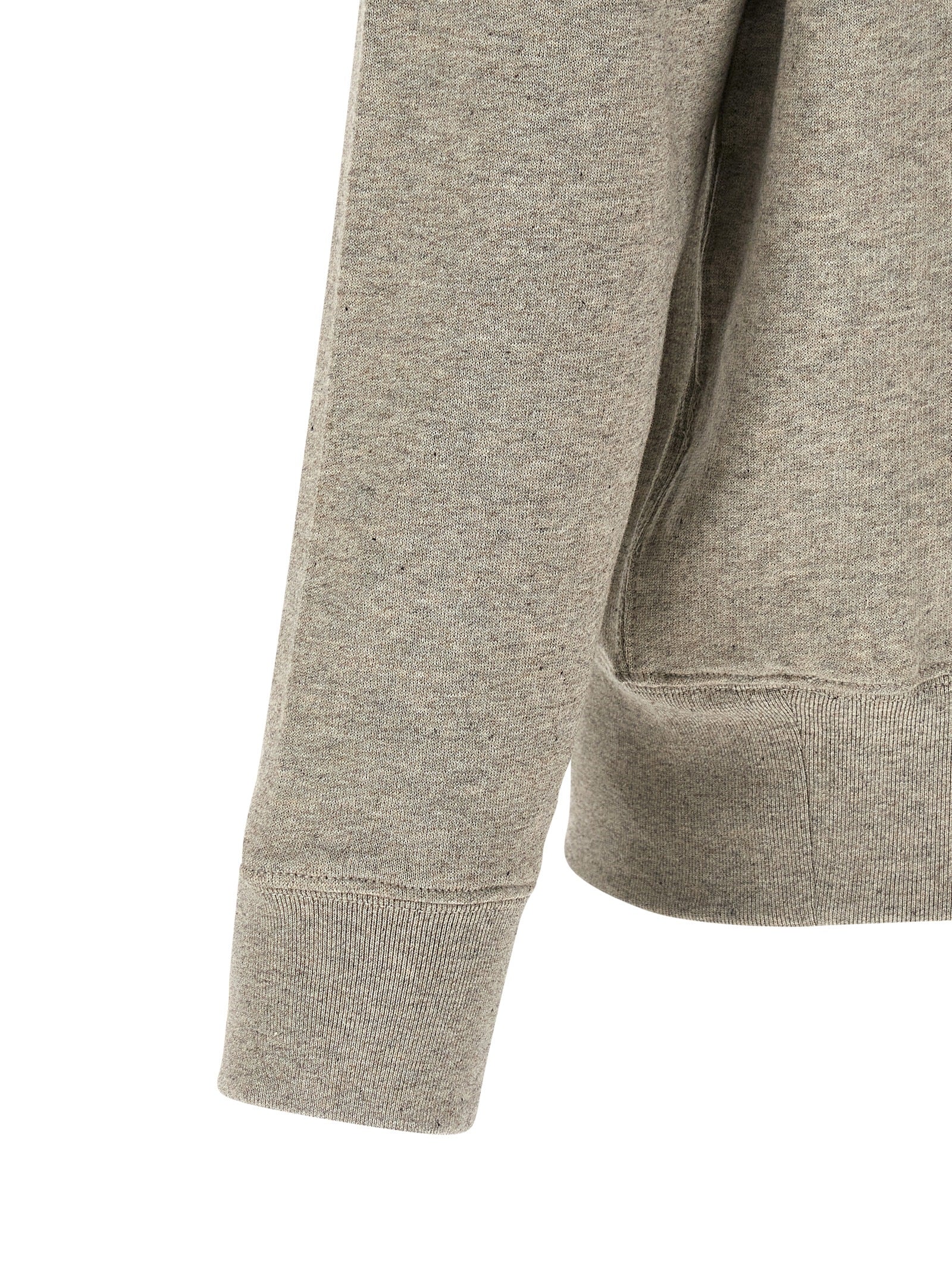 Sweatshirt gris en coton de Polo Ralph Lauren, veste décontractée avec col rond et logo brodé sur la poitrine.