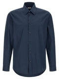 Chemisier en coton bleu de Burberry, élégante blouse pour femme avec détails sophistiqués, vue de l'avant.