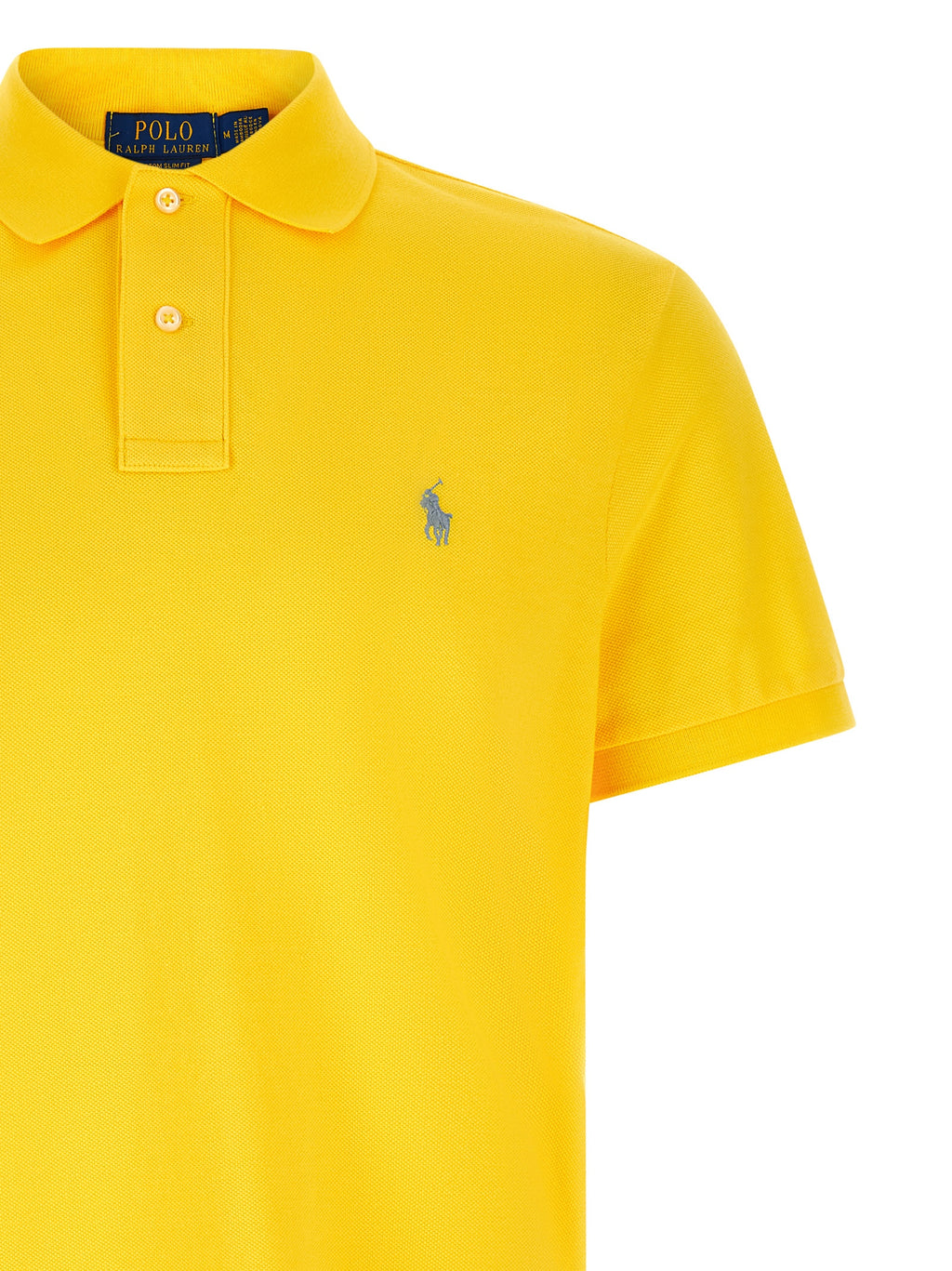 Chemise polo bicolore en coton de Ralph Lauren, avec col classique et logo brodé sur la poitrine.