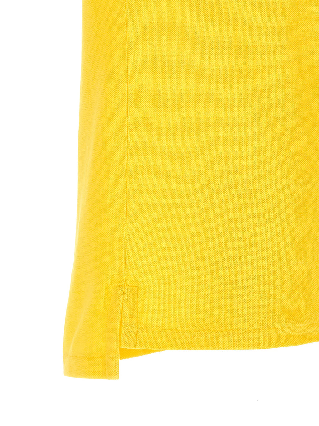 Chemise polo Ralph Lauren bicolore en coton avec col et boutons, vue en gros plan sur le devant.
