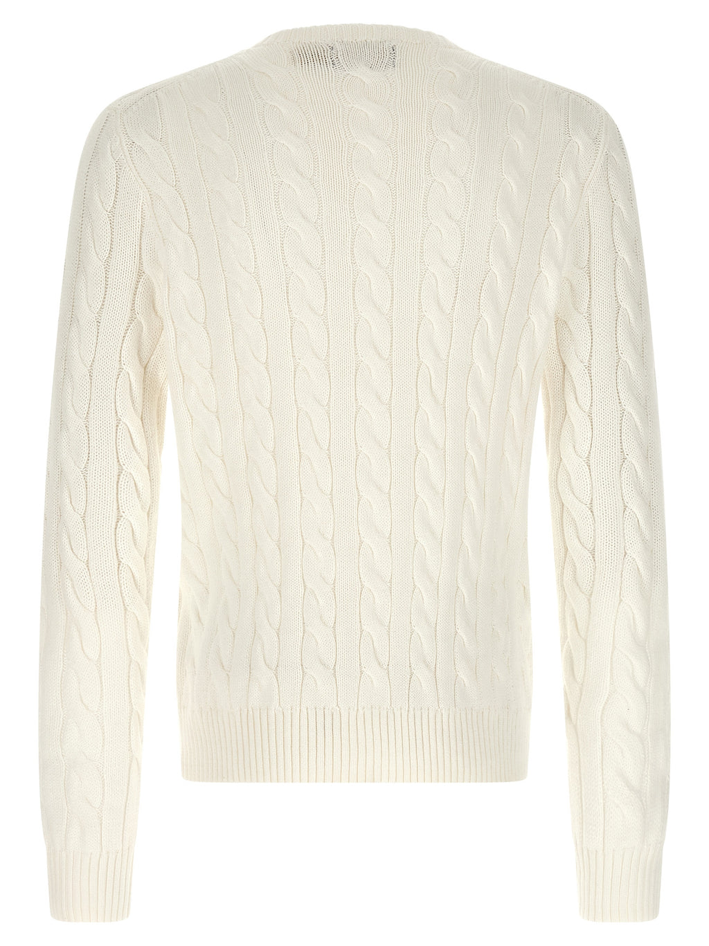 Cardigan en coton blanc de Polo Ralph Lauren, léger et classique, porté par un mannequin.