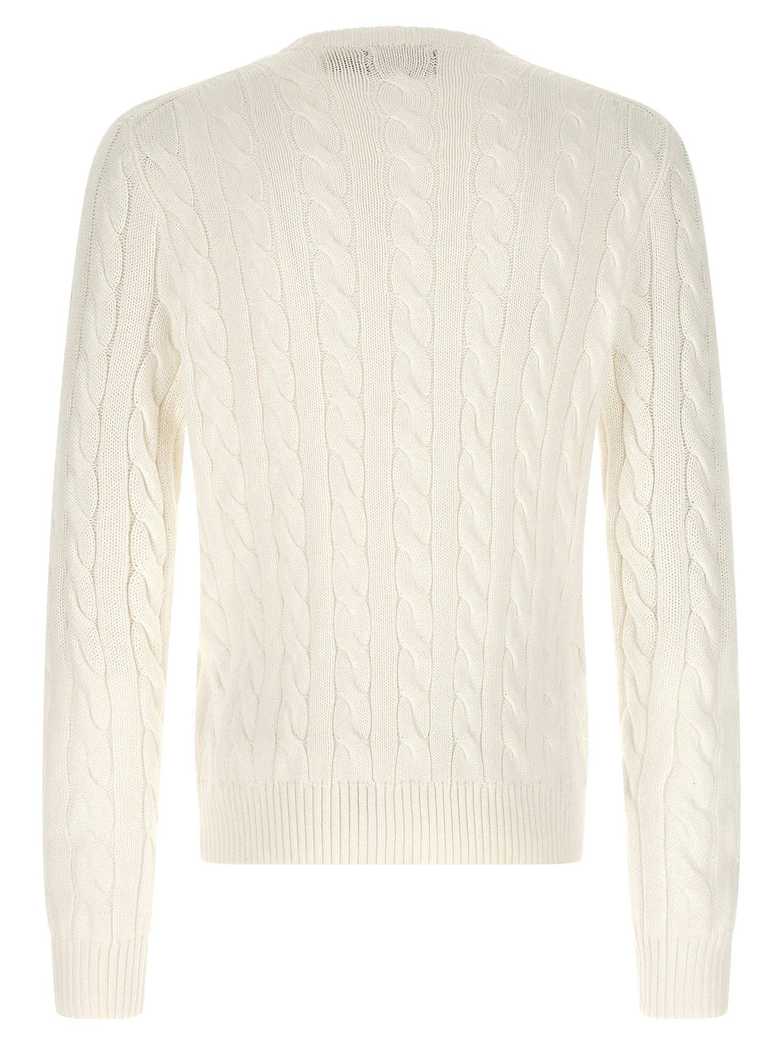 Cardigan en coton blanc de Polo Ralph Lauren, léger et classique, porté par un mannequin.