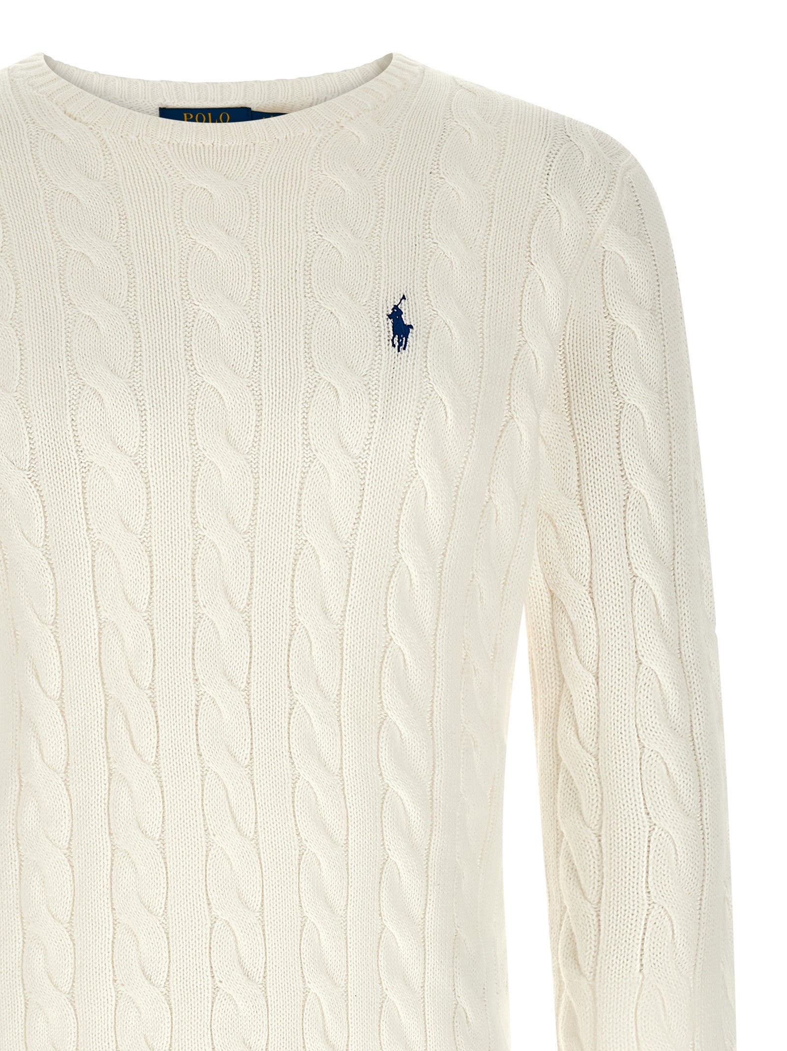 Cardigan en coton blanc Polo Ralph Lauren, vue de face, avec col classique et boutons, élégant et décontracté.