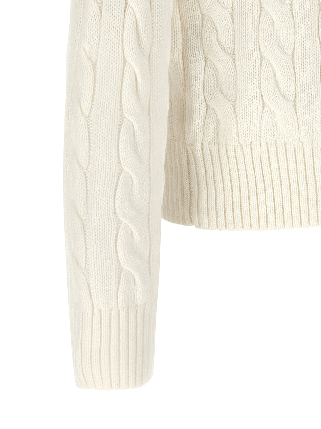 Cardigan en coton blanc Polo Ralph Lauren, classique et confortable, avec logo emblématique sur la poitrine.