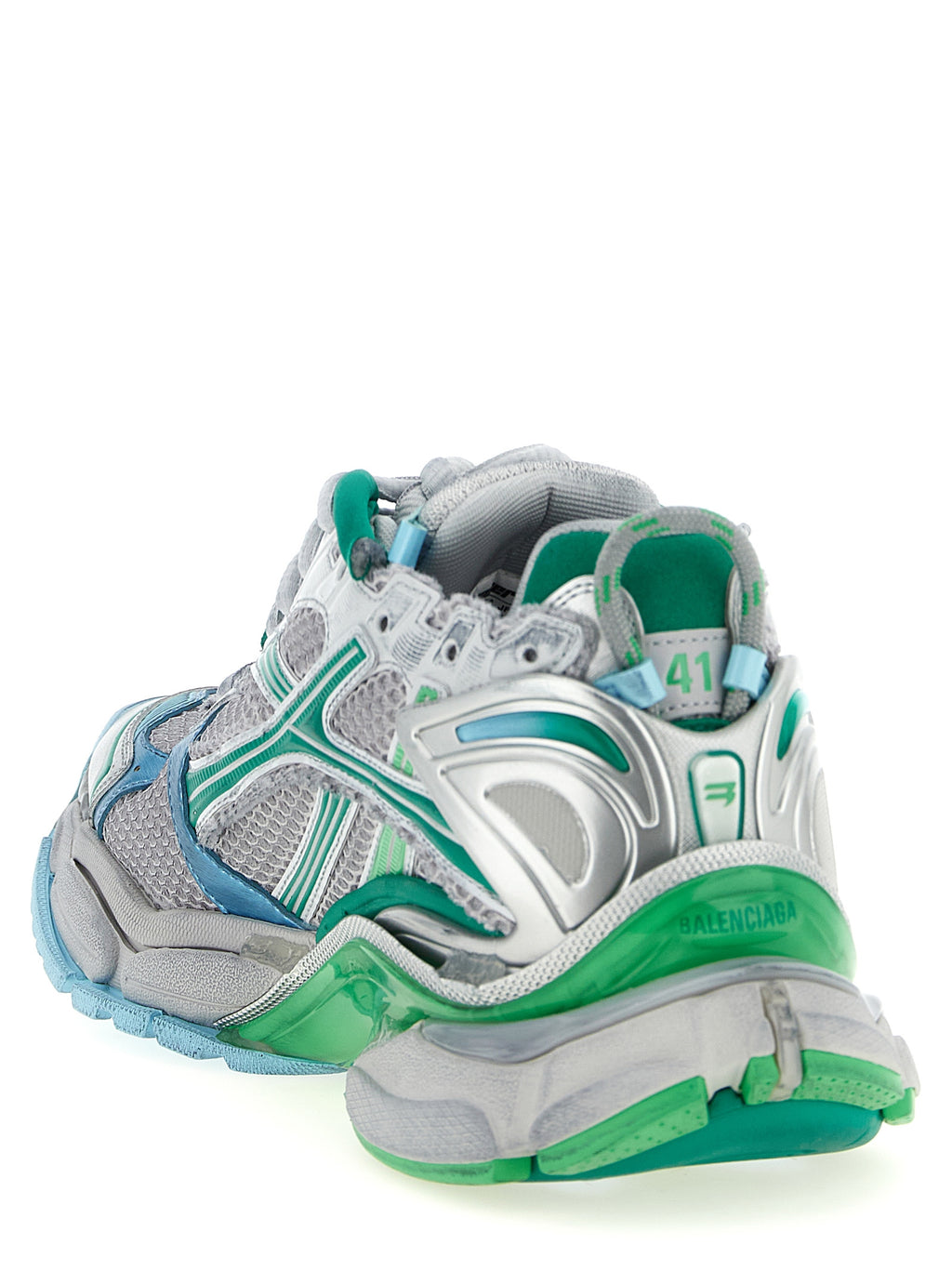 Chaussures de sport multicolores Balenciaga en polyethylene avec semelle épaisse et design moderne.