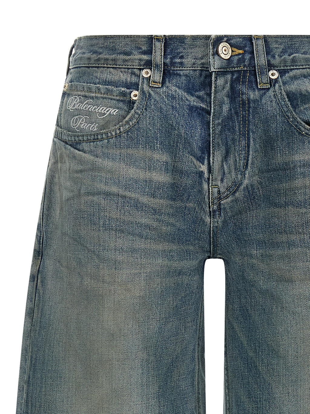 Balenciaga Jeans aus blauer Baumwolle mit entspannter Passform