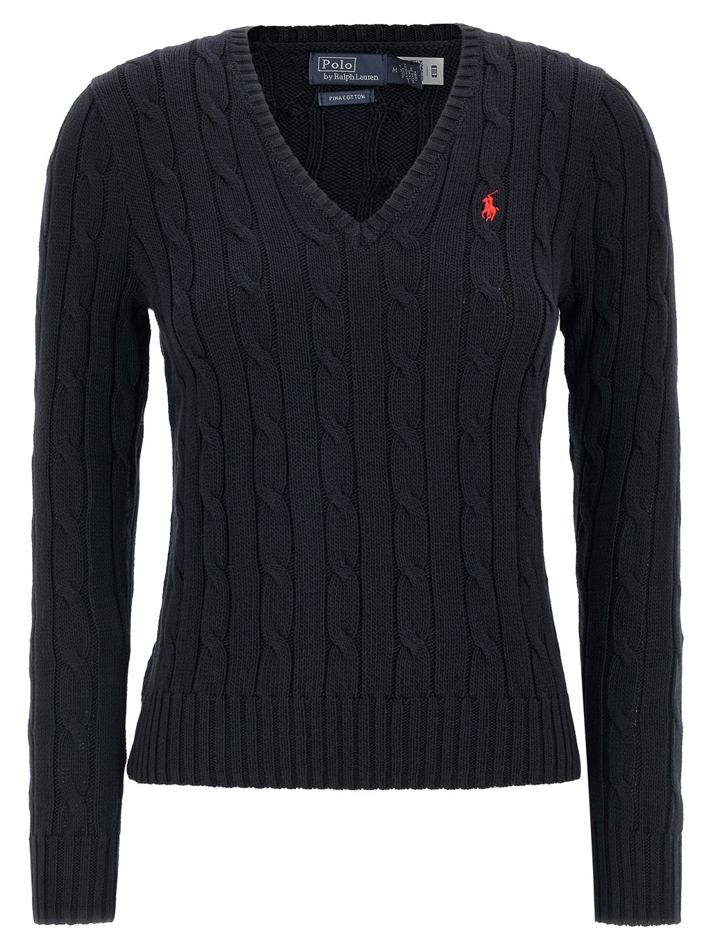 Cardigan en coton bleu Polo Ralph Lauren, veste à col ras du cou avec boutons, porté sur un mannequin.