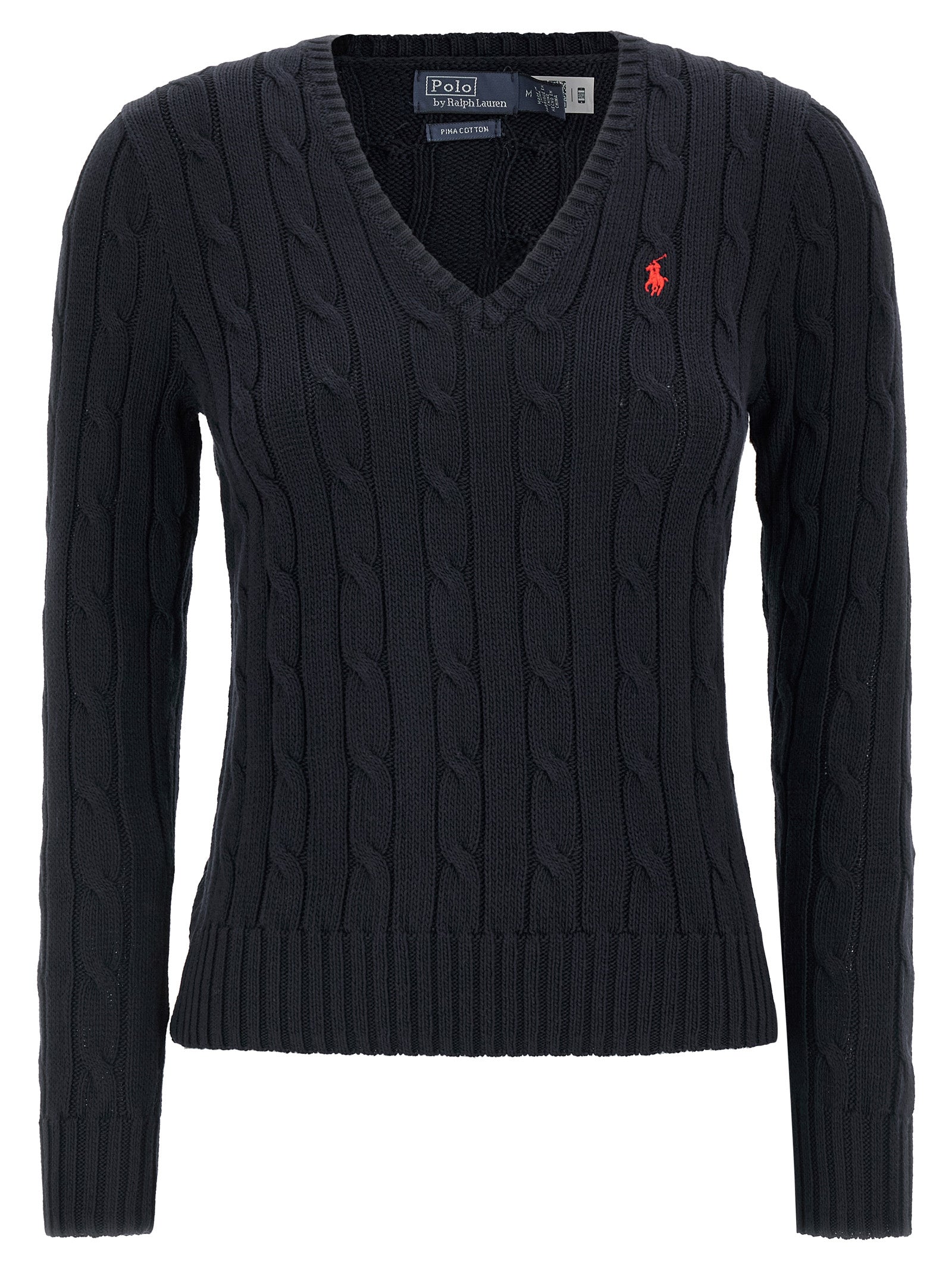 Cardigan en coton bleu Polo Ralph Lauren, veste à col ras du cou avec boutons, porté sur un mannequin.