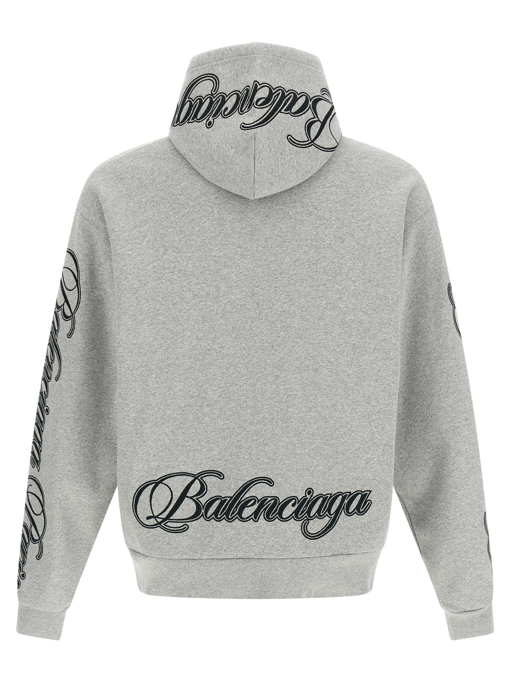 Sweat-shirt gris en coton de Balenciaga, coupe décontractée, avec logo discret sur la poitrine.