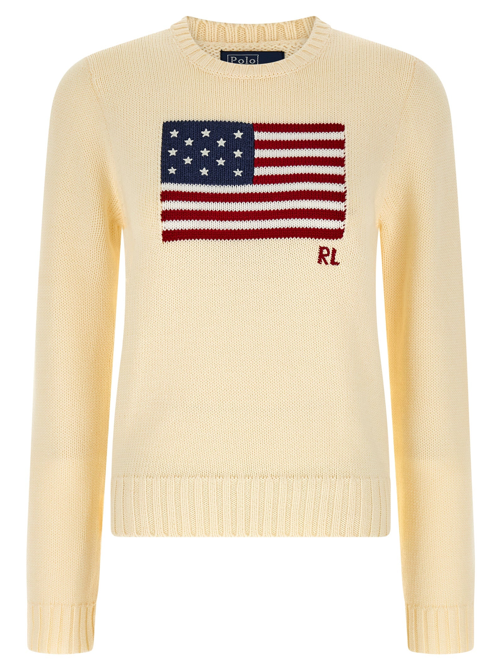 Cardigan beige en coton de Polo Ralph Lauren porté, avec col en V et boutons, style classique et élégant.