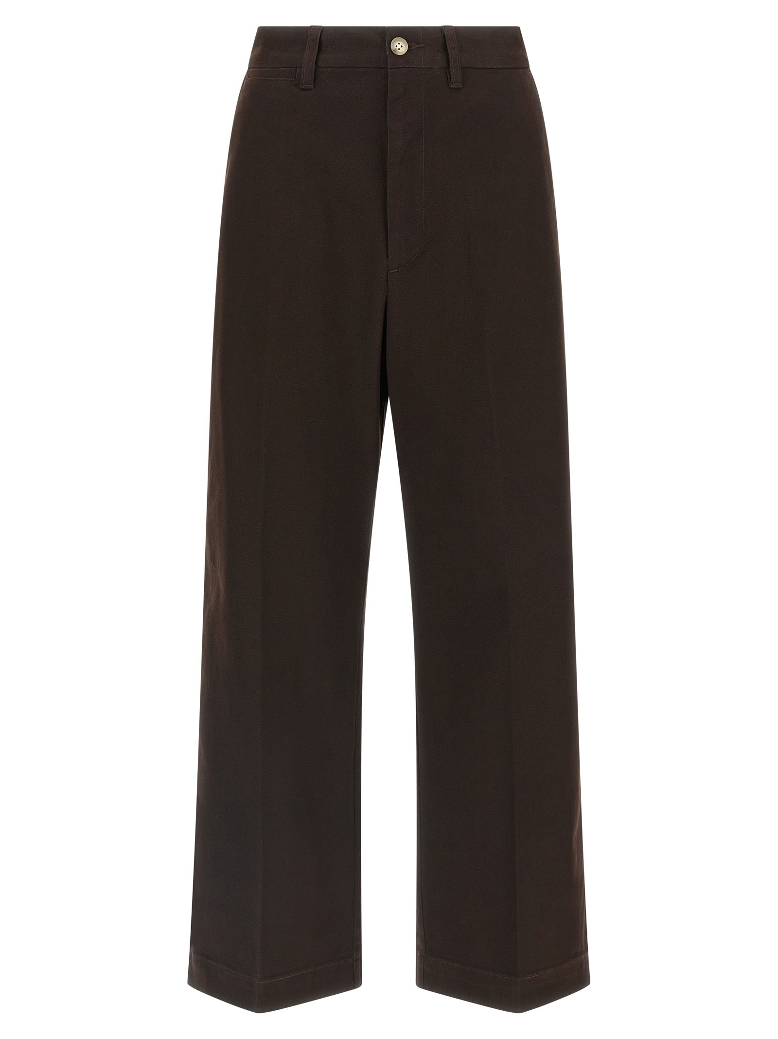 Pantalon chino en coton marron de Polo Ralph Lauren, style classique pour homme, avec ceinture et poches avant.