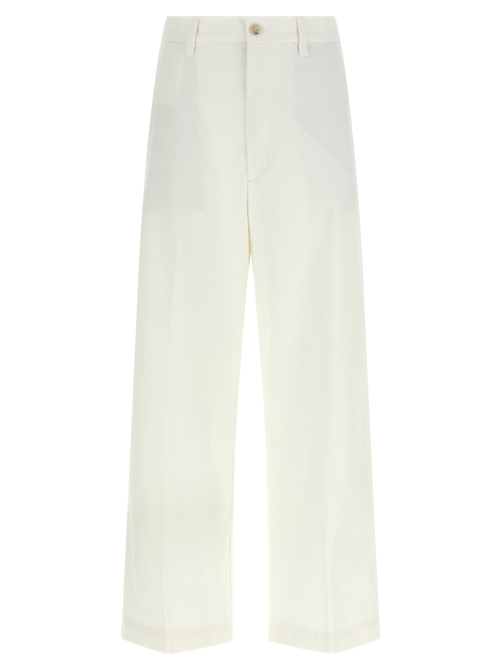 Pantalon chino en coton blanc Polo Ralph Lauren, coupe classique avec ceinture et poches avant.