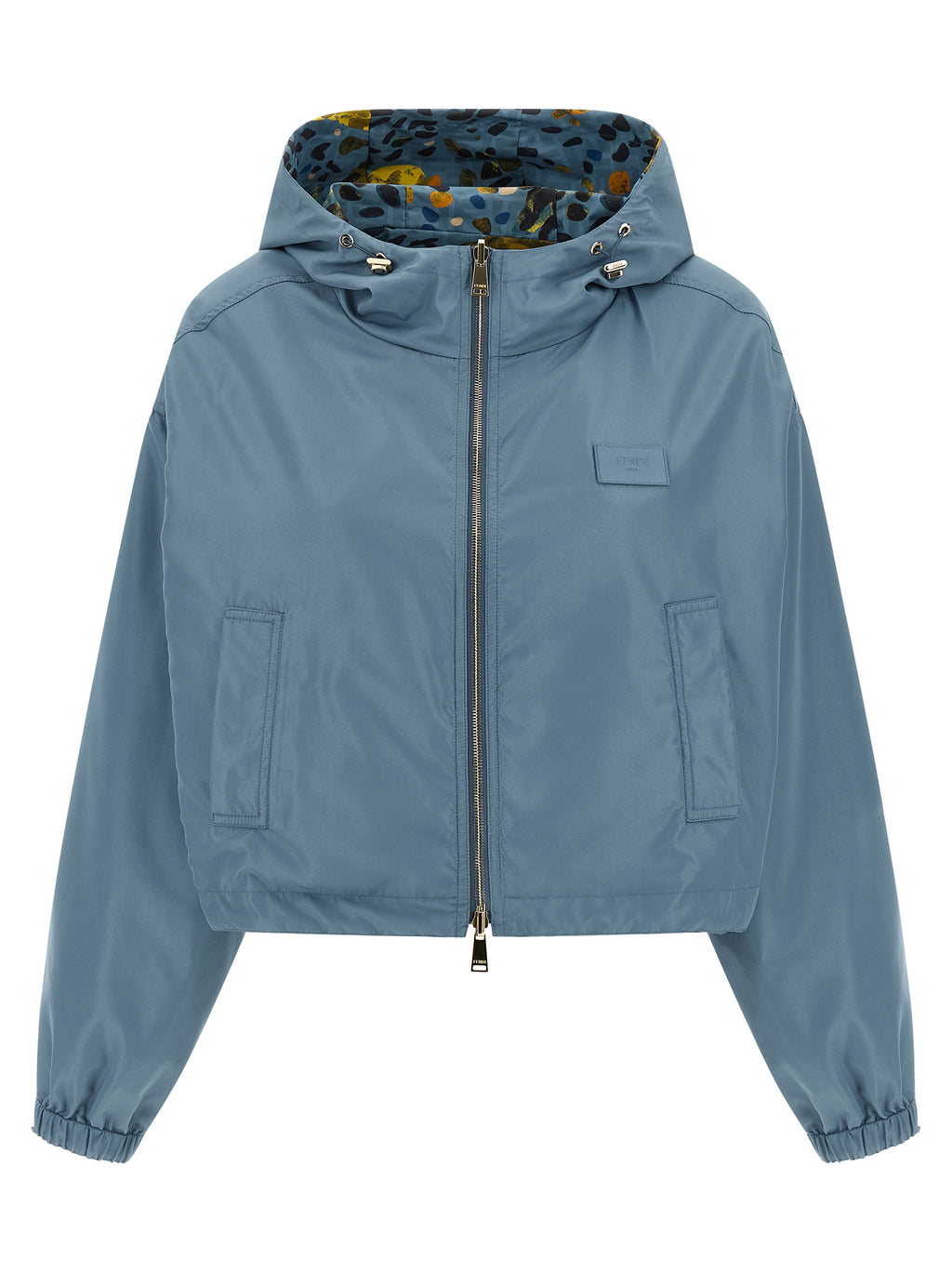 Veste en polyester bleu de Fendi, coupe moderne avec capuche et fermeture éclair, pour un style élégant et décontracté.
