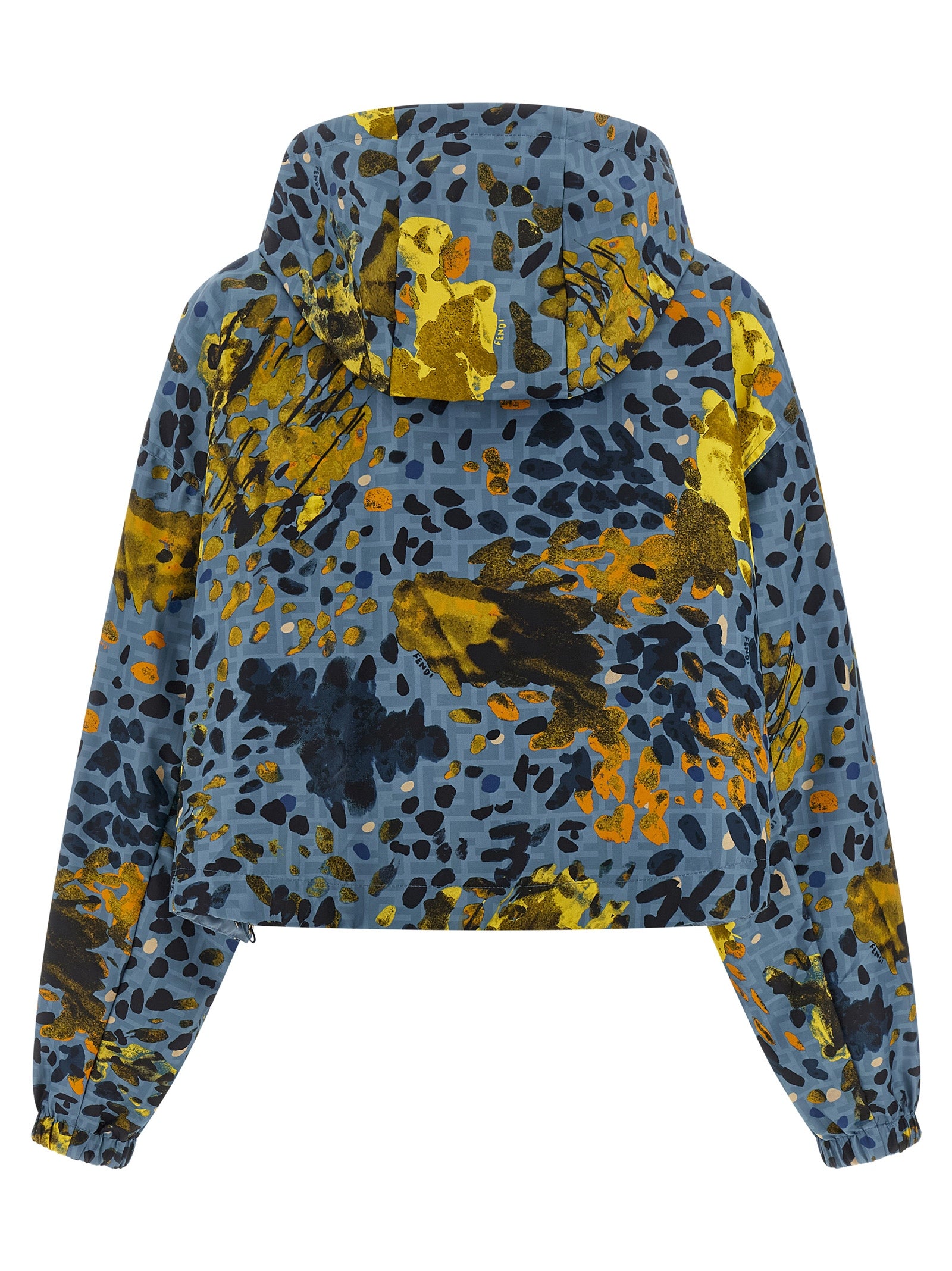 Veste en polyester bleu Fendi pour femme, coupe élégante avec détails modernes, vue de face.