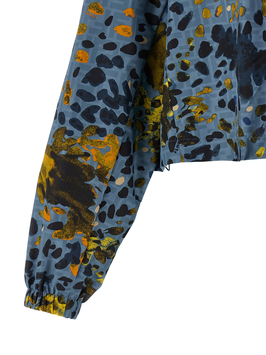 Veste en polyester bleue de Fendi, coupe moderne avec capuche et fermeture éclair, pour un style élégant et décontracté.