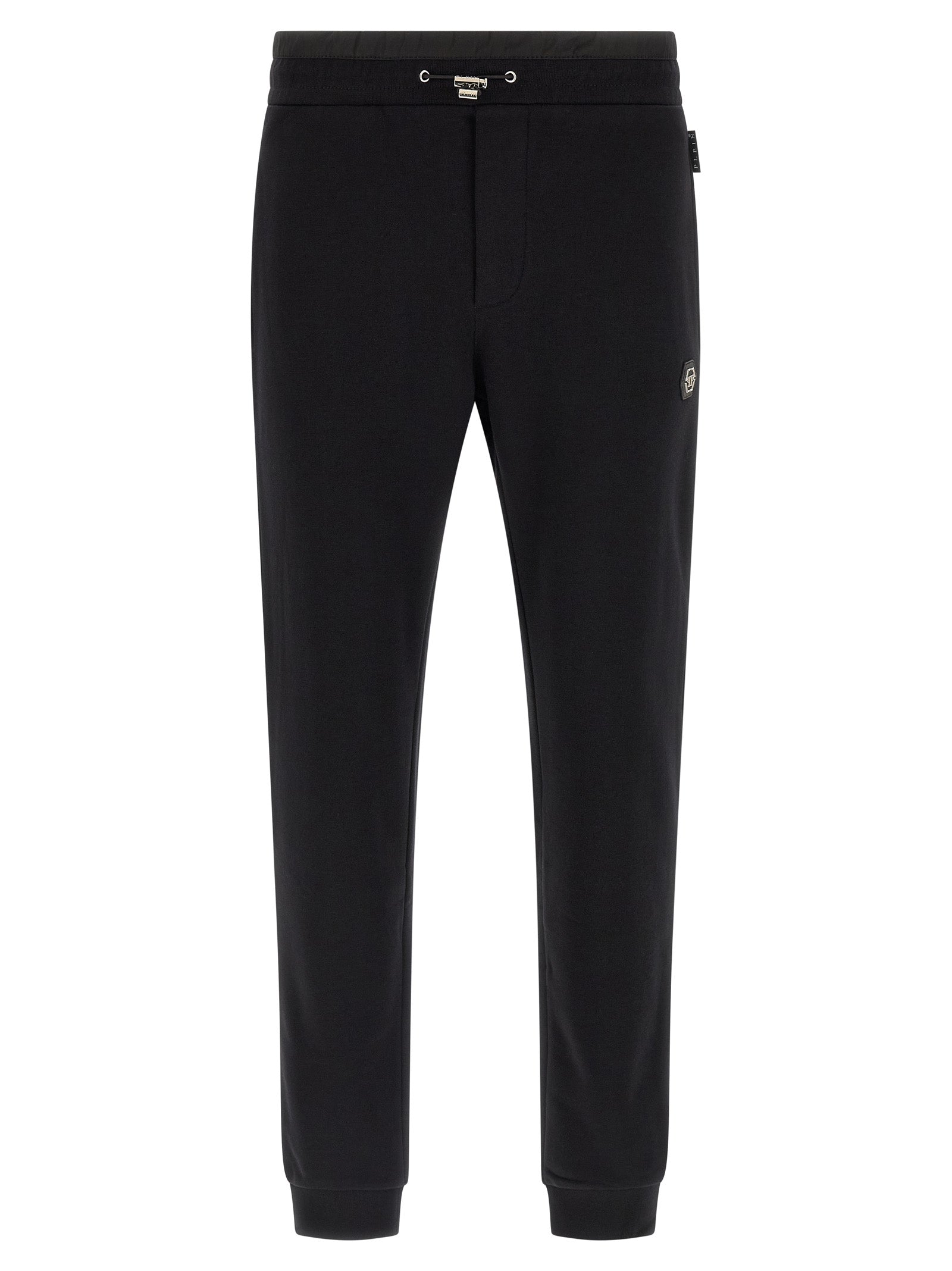 Pantalons de jogging en coton noir Philipp Plein, style décontracté, avec logo sur la jambe, pour homme ou femme.