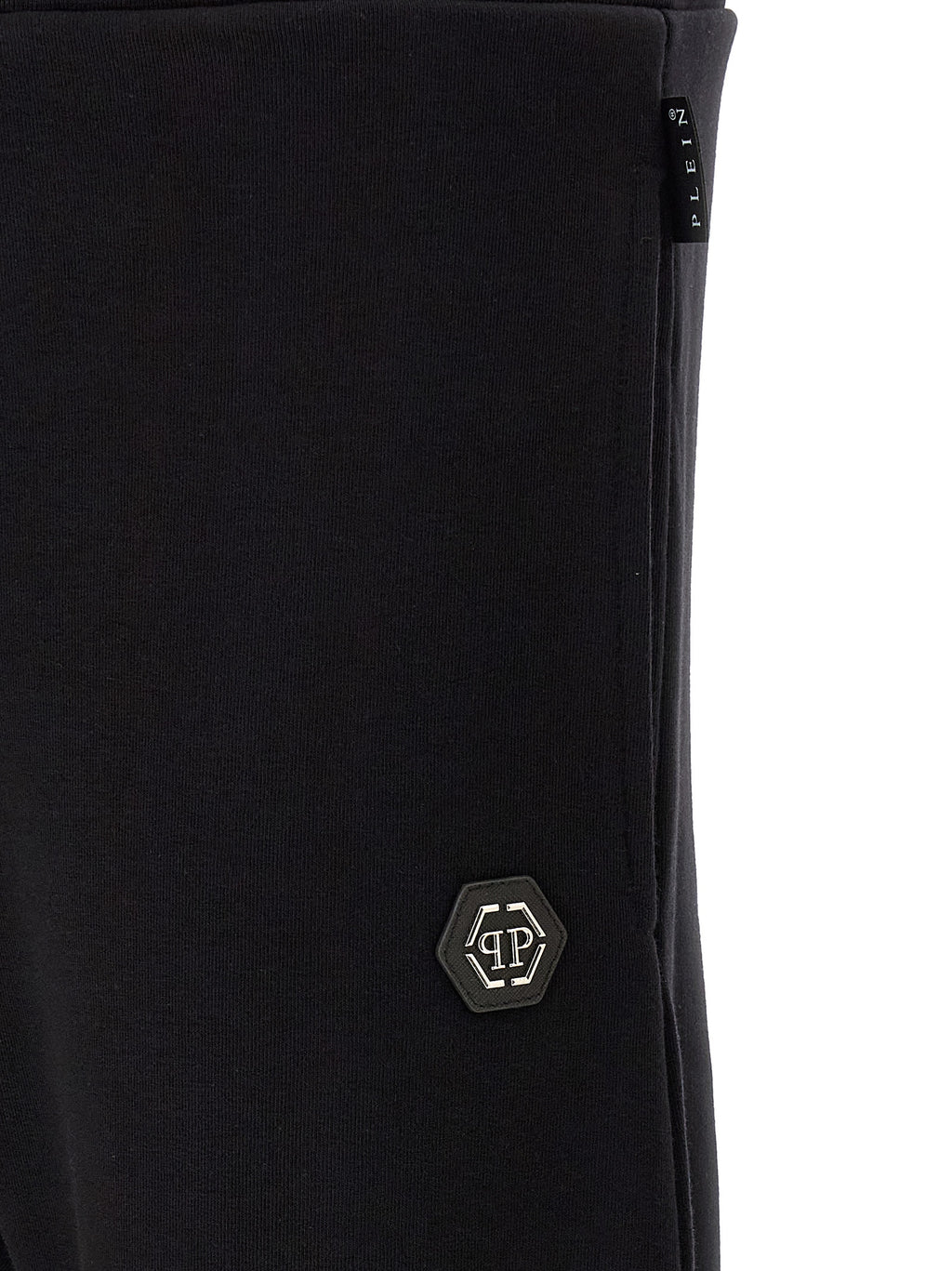 Pantalons de jogging en coton noir Philipp Plein pour entraînement, avec logo brodé et coupe décontractée.