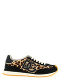 Sneakers basses multicolores en cuir de veau Dolce & Gabbana, style décontracté avec détails colorés.