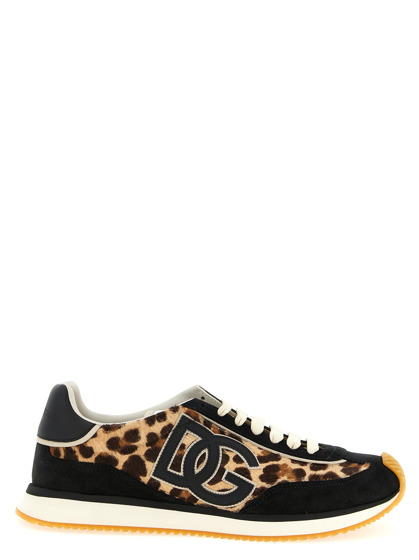 Sneakers basses multicolores en cuir de veau Dolce & Gabbana, style décontracté avec détails colorés.