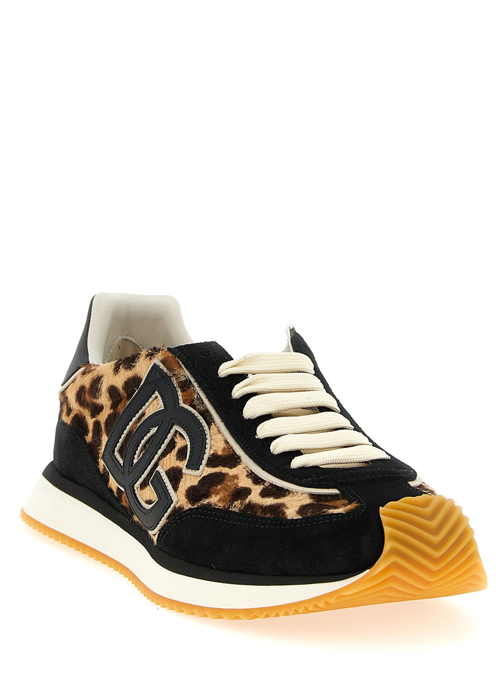 Chaussures basses Dolce & Gabbana en cuir calf multicolore, style sneaker basse avec design coloré et tendance.