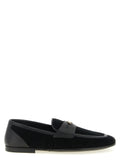 Chaussures mocassins Dolce & Gabbana en cuir de veau noir, slip-on élégants pour hommes.