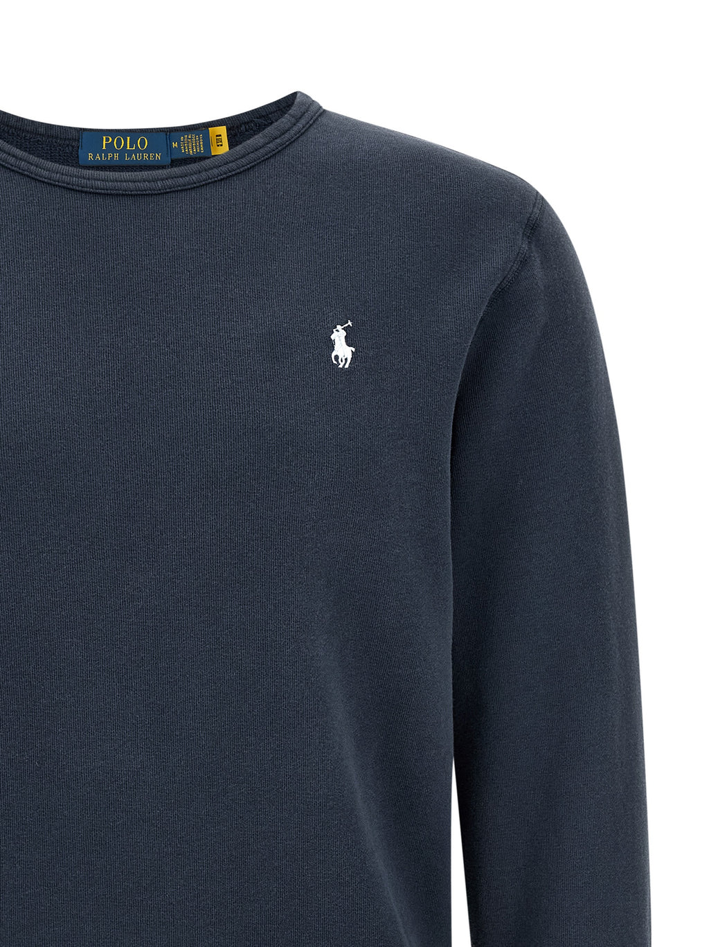 Sweat-shirt en coton bleu Polo Ralph Lauren, vue de face avec col rond et logo brodé sur la poitrine.