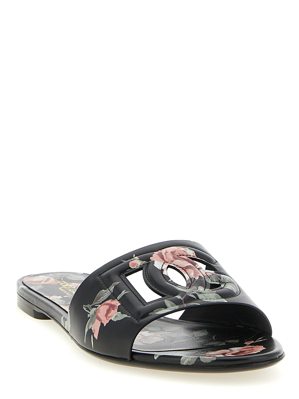 Sandales en cuir de veau noir Dolce & Gabbana, chaussures élégantes pour homme ou femme, avec design moderne et confortable.