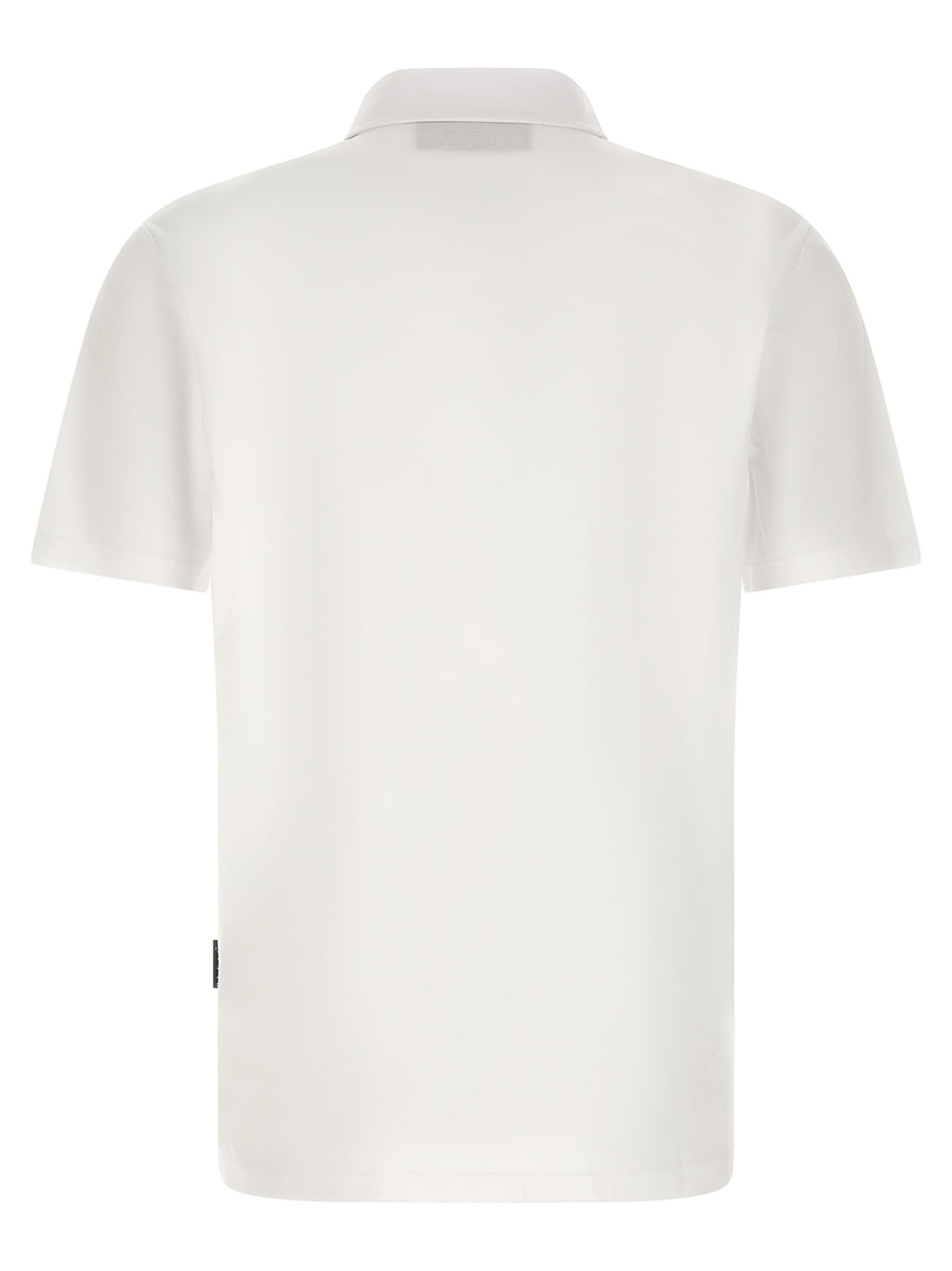 Chemise polo blanche en coton de la marque Philipp Plein, détail du logo sur la poitrine, tissu doux et confortable.