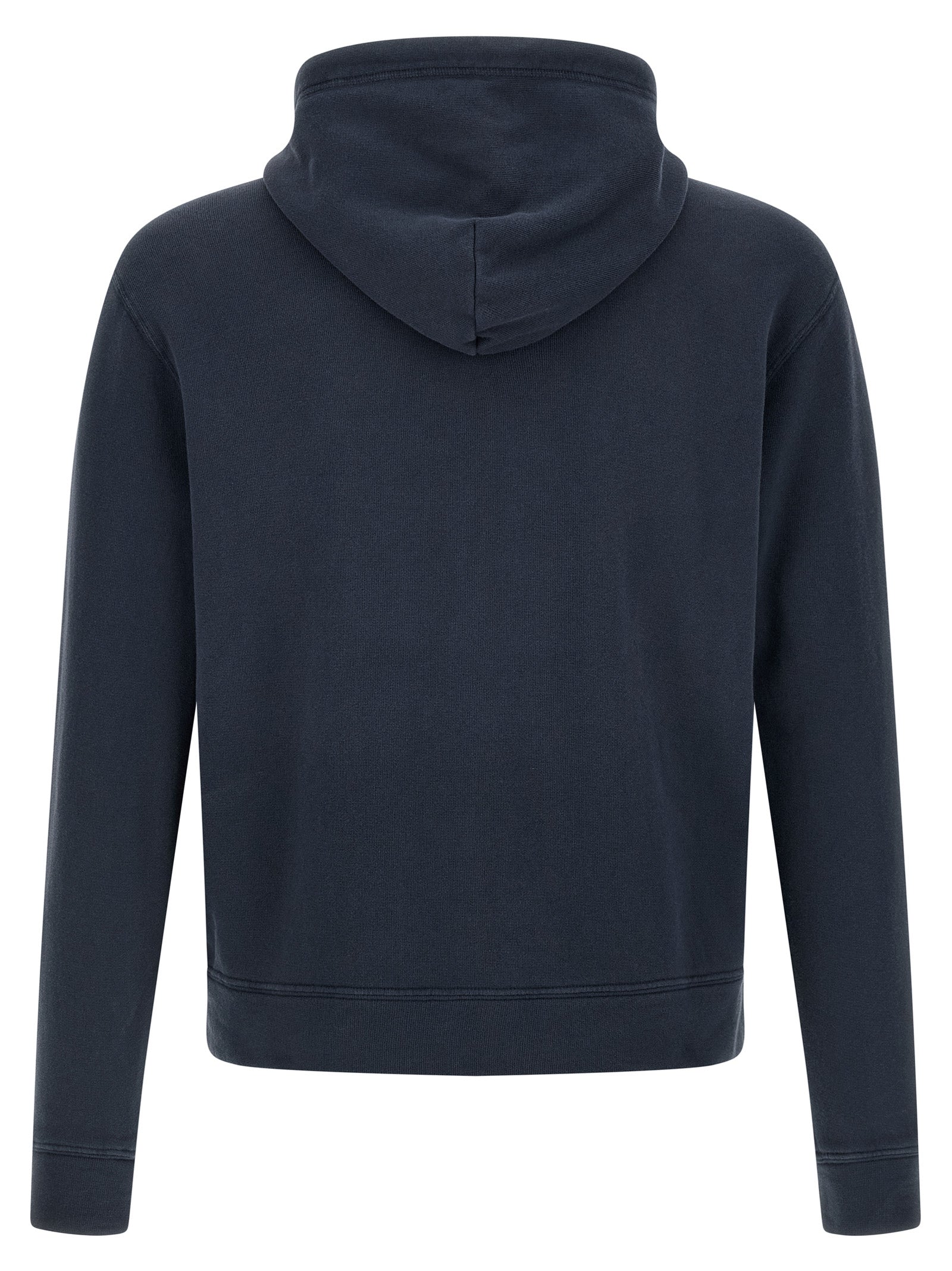 Sweat-shirt en coton bleu Polo Ralph Lauren avec col côtelé et logo brodé sur la poitrine.