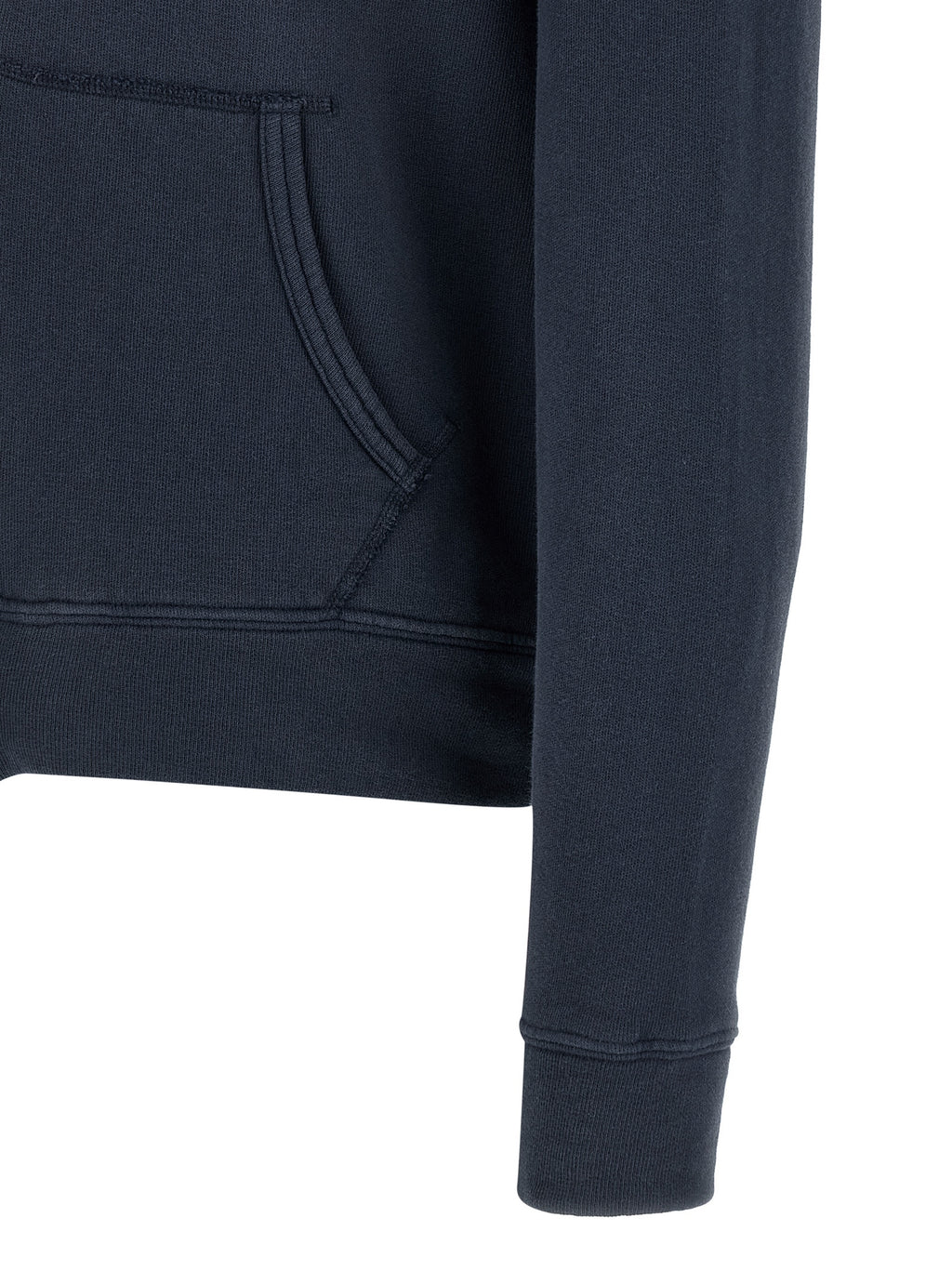Sweatshirt en coton bleu Polo Ralph Lauren, à col rond et logo brodé sur la poitrine, vue de face.