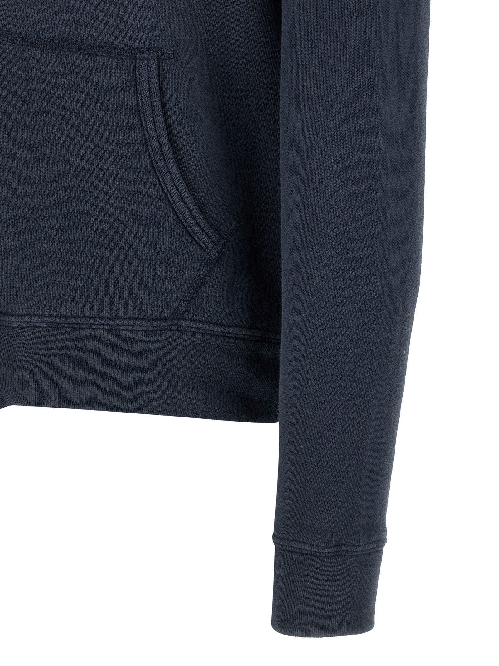 Sweatshirt en coton bleu Polo Ralph Lauren, à col rond et logo brodé sur la poitrine, vue de face.