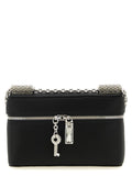 Sac à bandoulière en viscose noire de Dolce & Gabbana, design élégant avec détails sophistiqués.