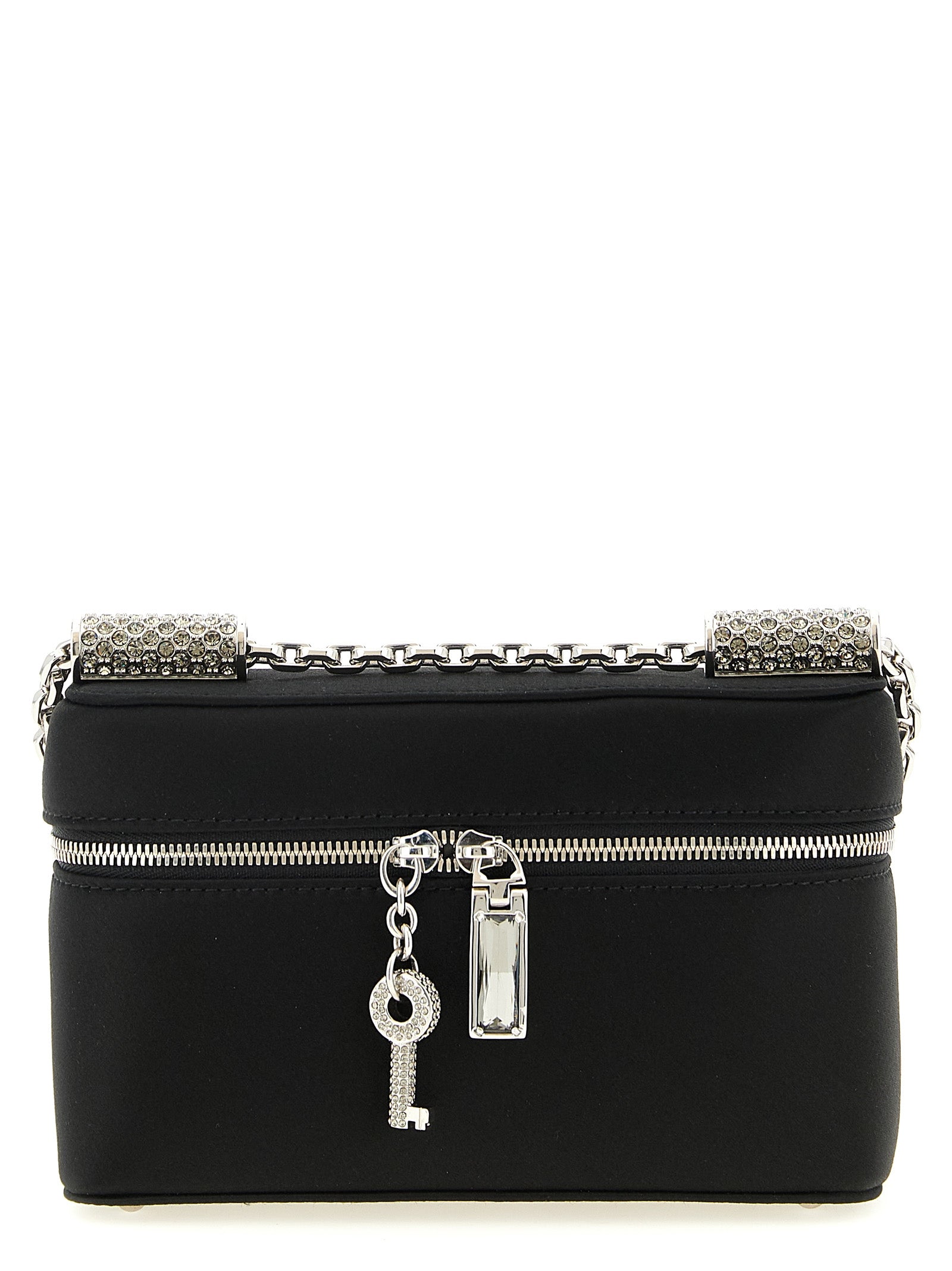 Sac à bandoulière en viscose noire de Dolce & Gabbana, design élégant avec détails sophistiqués.
