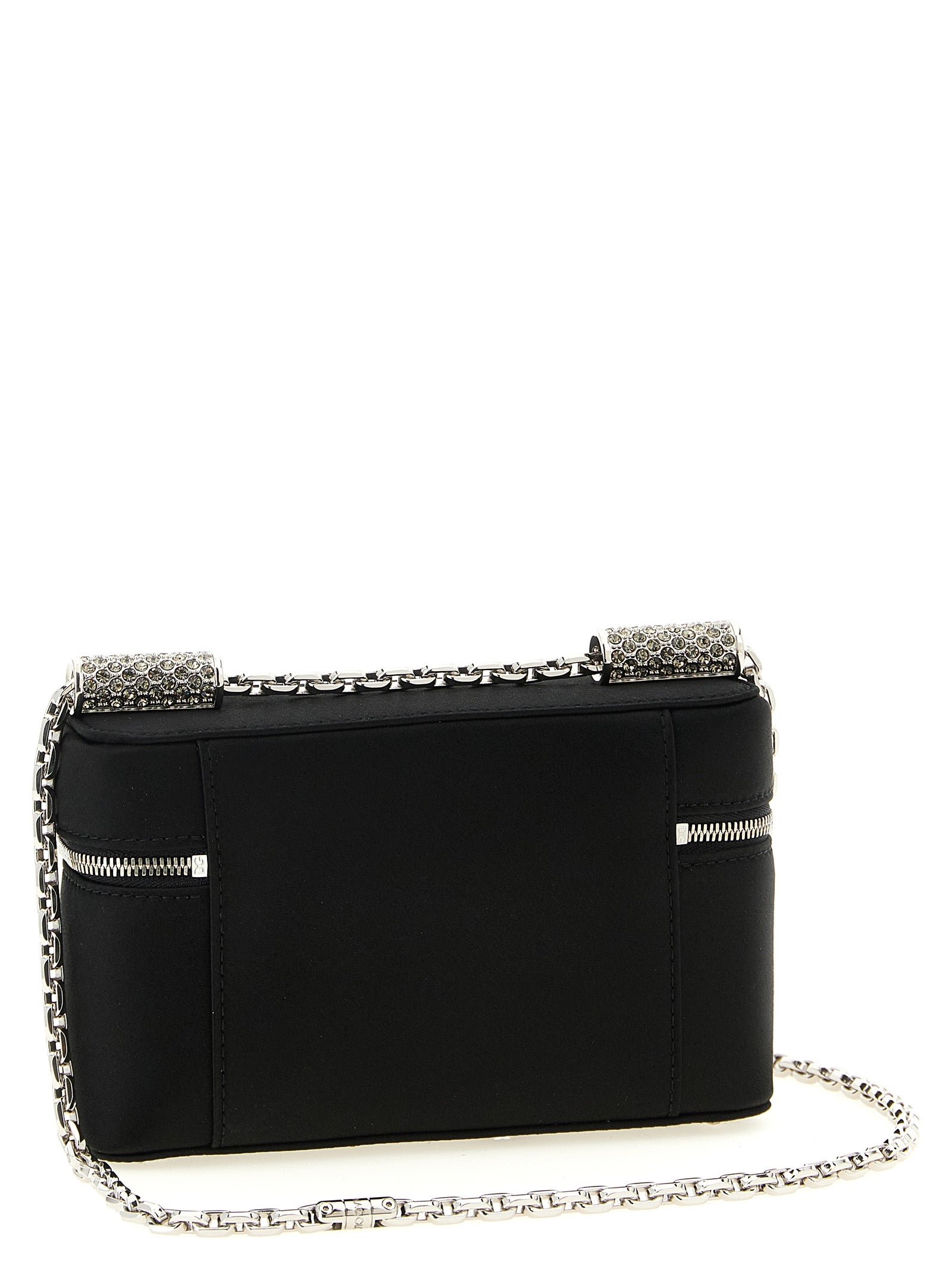 Sac à bandoulière noir en viscose de Dolce & Gabbana, avec détails élégants et logo de la marque visible.