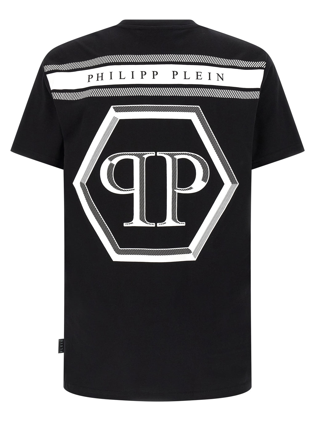 T-shirt noir en coton Philipp Plein avec logo imprimé, conception moderne et tissu doux pour un style décontracté.