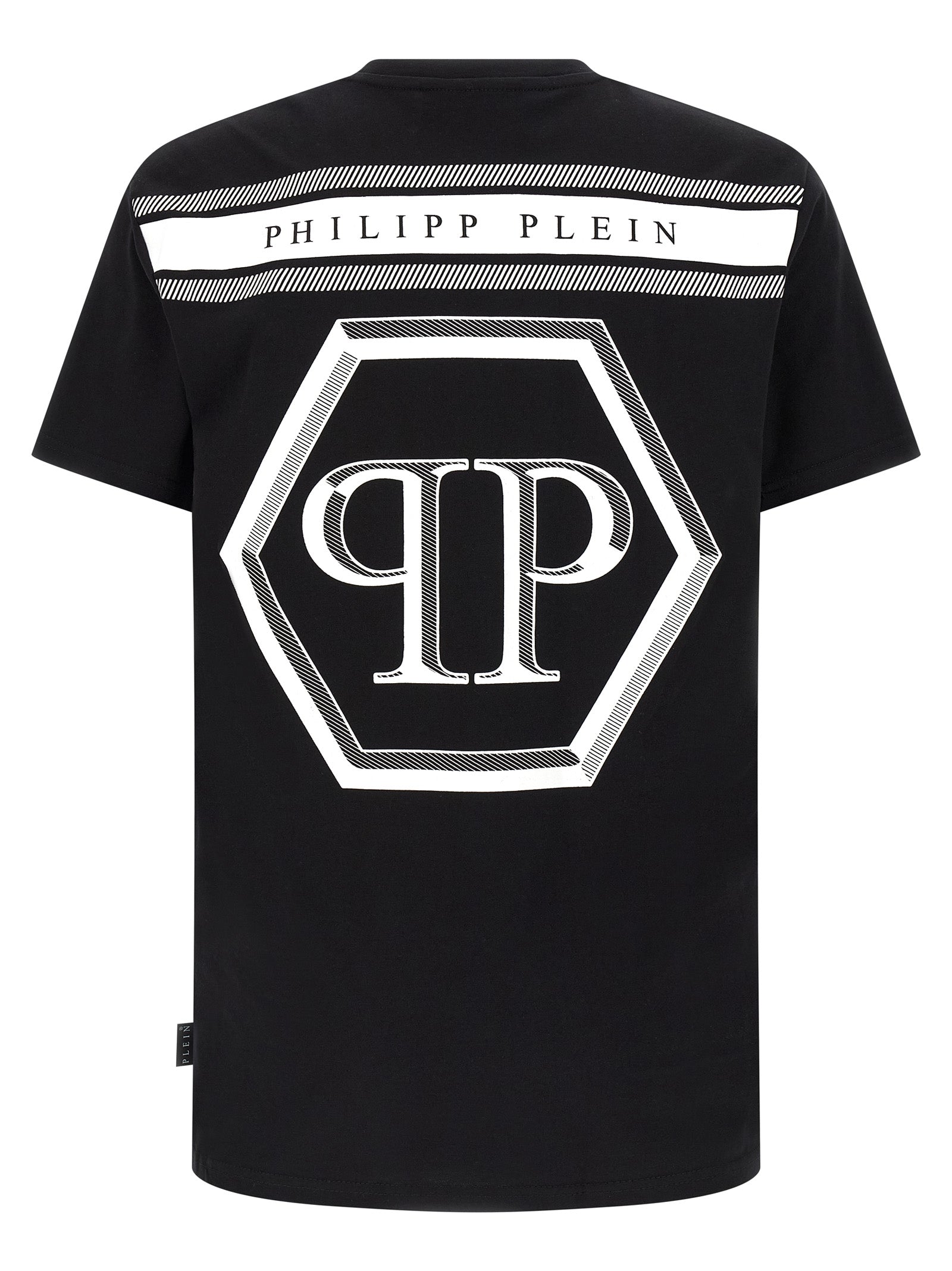 T-shirt noir en coton Philipp Plein avec logo imprimé, conception moderne et tissu doux pour un style décontracté.
