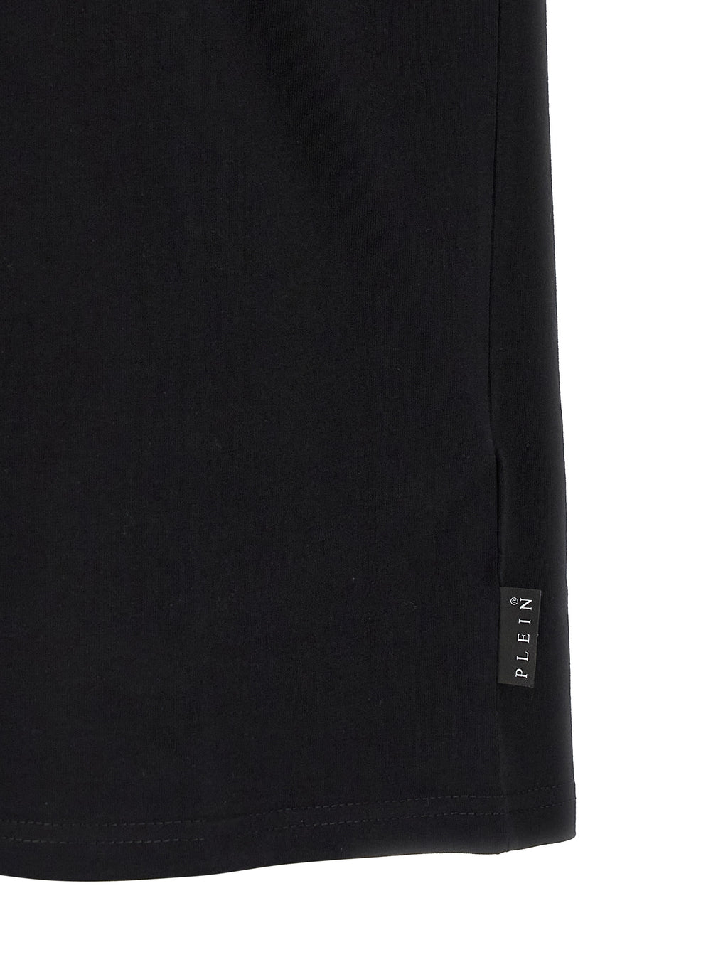 T-shirt noir en coton de la marque Philipp Plein, coupe classique avec logo imprimé sur la poitrine.